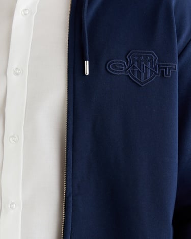  GANT Erkek Lacivert Regular Fit Kapüşonlu Sweatshirt