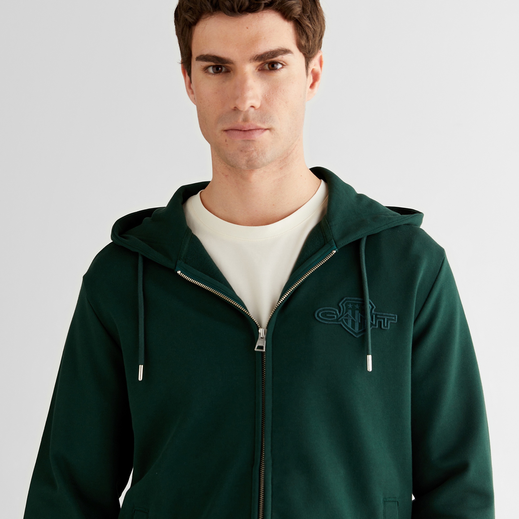 GANT Erkek Yeşil Regular Fit Kapüşonlu Sweatshirt