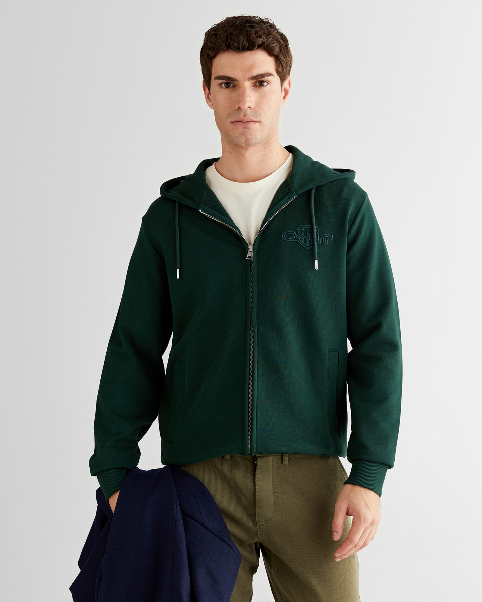  GANT Erkek Yeşil Regular Fit Kapüşonlu Sweatshirt