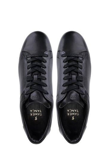  Tamer Tanca Erkek Hakiki Deri Siyah Deri Casual Ayakkabı