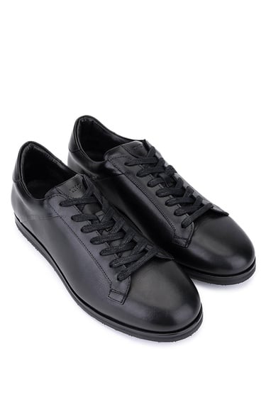  Tamer Tanca Erkek Hakiki Deri Siyah Deri Casual Ayakkabı