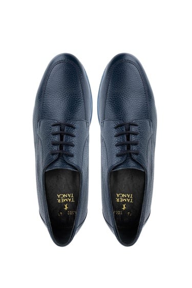  Tamer Tanca Erkek Hakiki Deri Lacivert Casual Ayakkabı