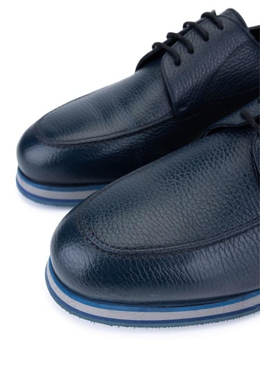  Tamer Tanca Erkek Hakiki Deri Lacivert Casual Ayakkabı