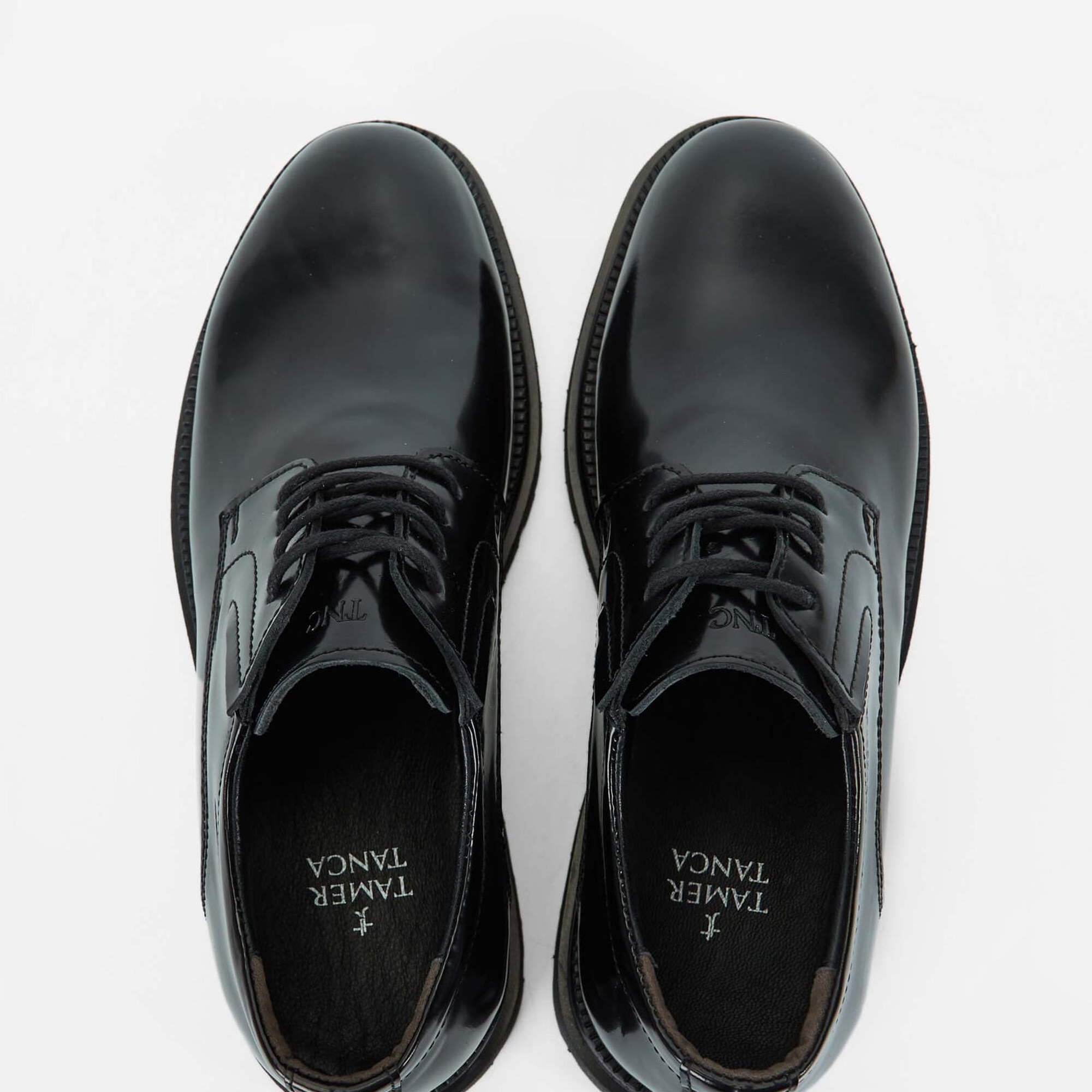 Tamer Tanca Erkek Hakiki Deri Siyah Açma Casual Ayakkabı