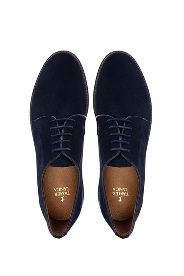  Tamer Tanca Erkek Hakiki Deri Lacivert Süet Casual Ayakkabı