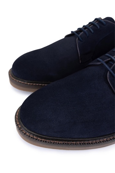  Tamer Tanca Erkek Hakiki Deri Lacivert Süet Casual Ayakkabı