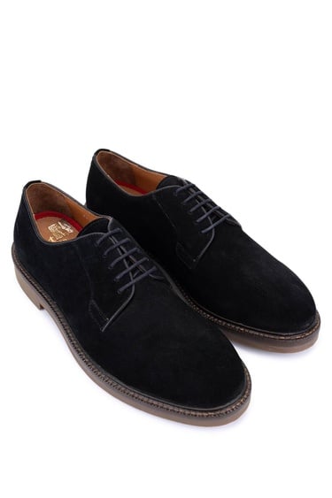  Tamer Tanca Erkek Hakiki Deri Siyah Süet Casual Ayakkabı