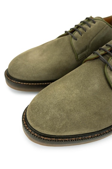  Tamer Tanca Erkek Hakiki Deri Yeşil Casual Ayakkabı