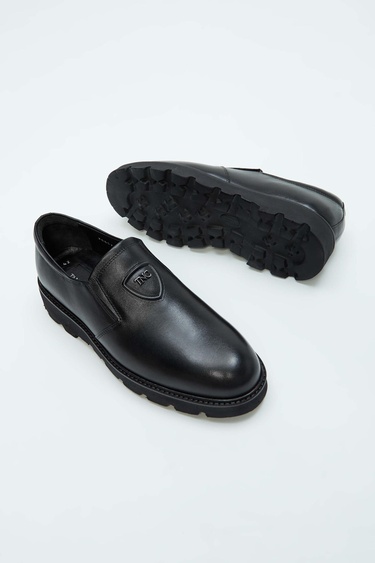  Tamer Tanca Erkek Hakiki Deri Siyah Deri Casual Ayakkabı