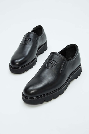  Tamer Tanca Erkek Hakiki Deri Siyah Deri Casual Ayakkabı