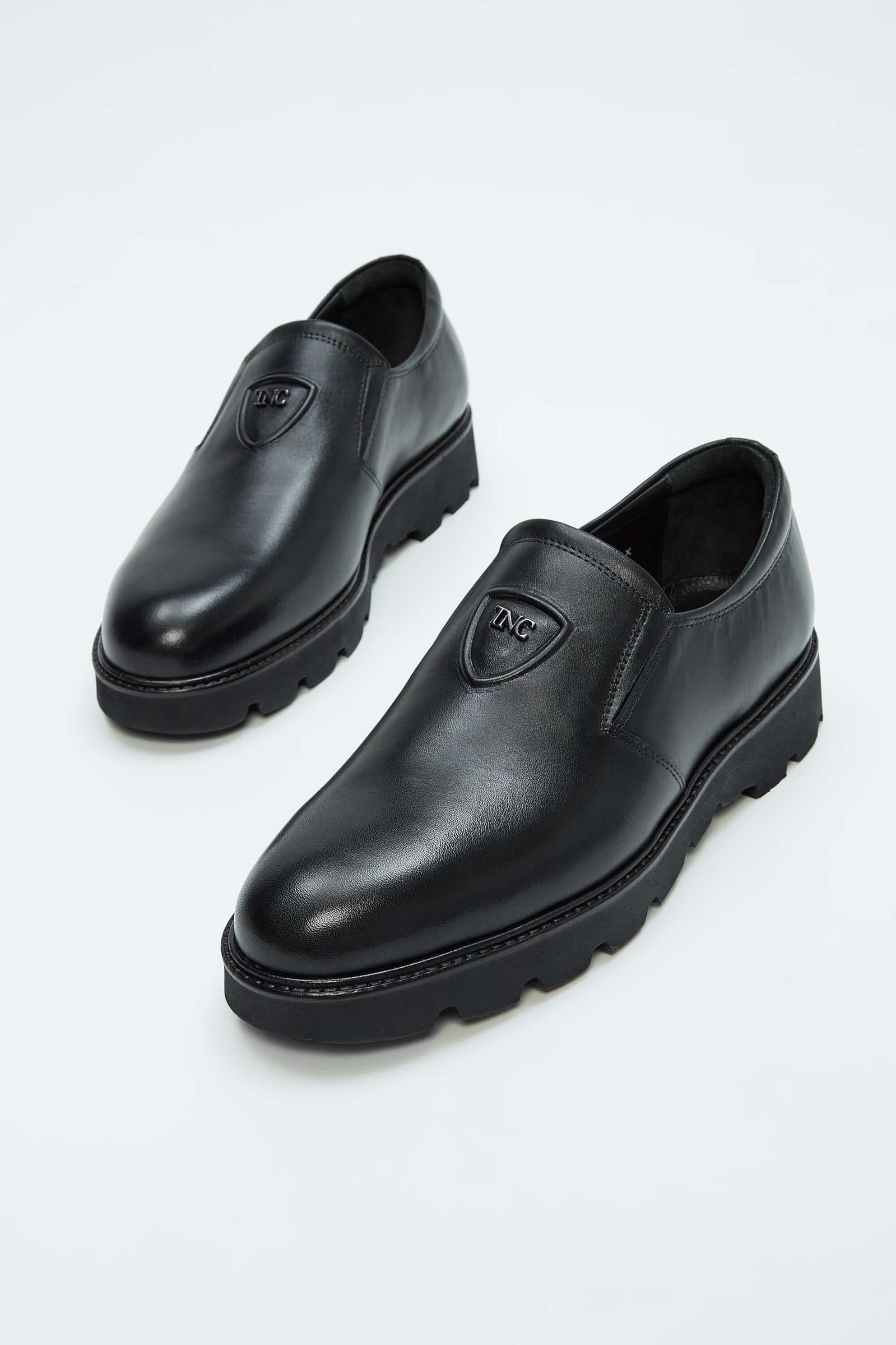  Tamer Tanca Erkek Hakiki Deri Siyah Deri Casual Ayakkabı