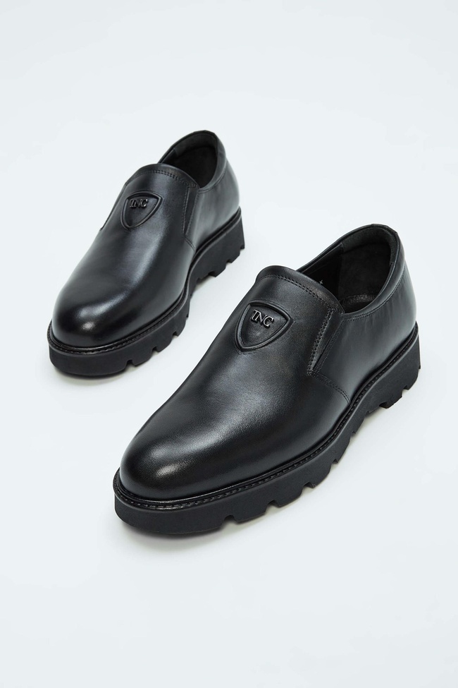  Tamer Tanca Erkek Hakiki Deri Siyah Deri Casual Ayakkabı