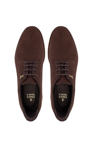  Tamer Tanca Erkek Hakiki Deri Kahverengi Nubuk Casual Ayakkabı