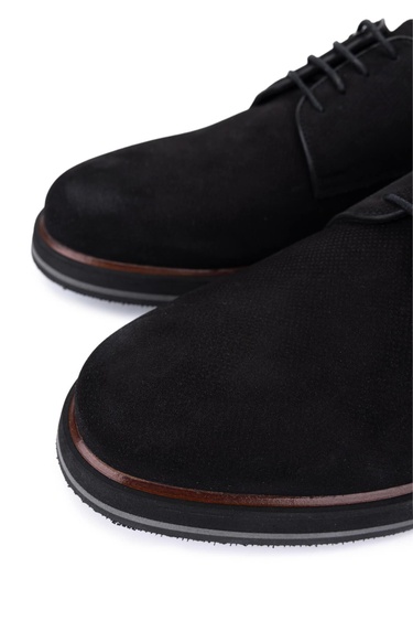  Tamer Tanca Erkek Hakiki Deri Siyah Nubuk Casual Ayakkabı