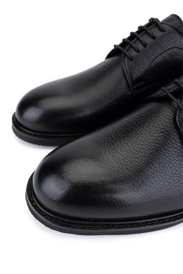  Tamer Tanca Erkek Hakiki Deri Siyah Casual Ayakkabı