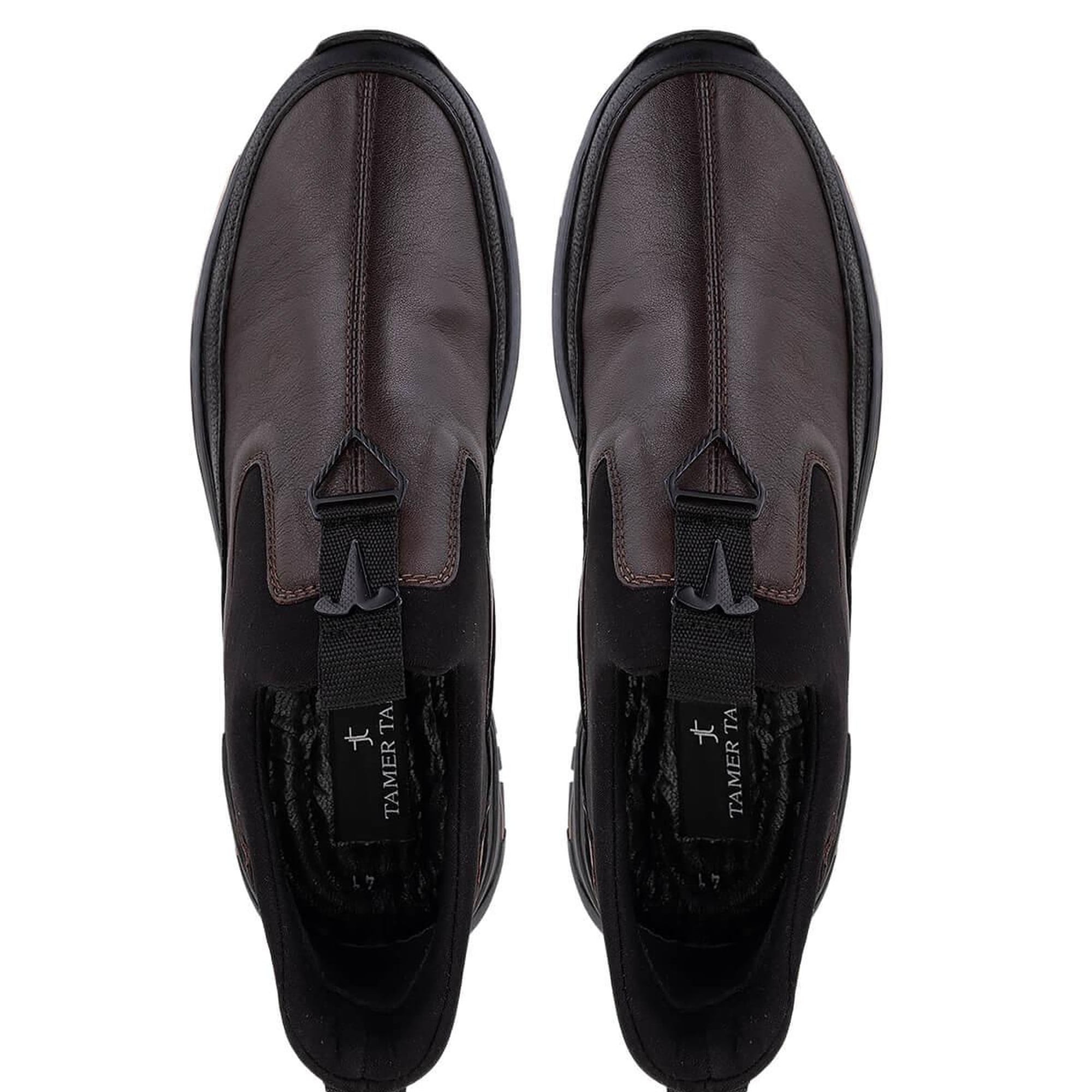 Tamer Tanca Erkek Hakiki Deri Siyah/Kahve Sneakers & Spor Ayakkabı