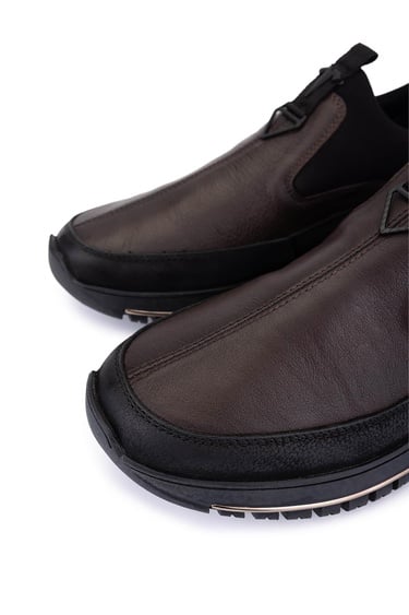  Tamer Tanca Erkek Hakiki Deri Siyah/Kahve Sneakers & Spor Ayakkabı