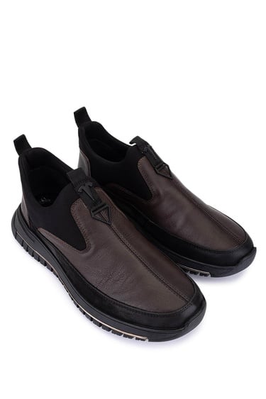  Tamer Tanca Erkek Hakiki Deri Siyah/Kahve Sneakers & Spor Ayakkabı