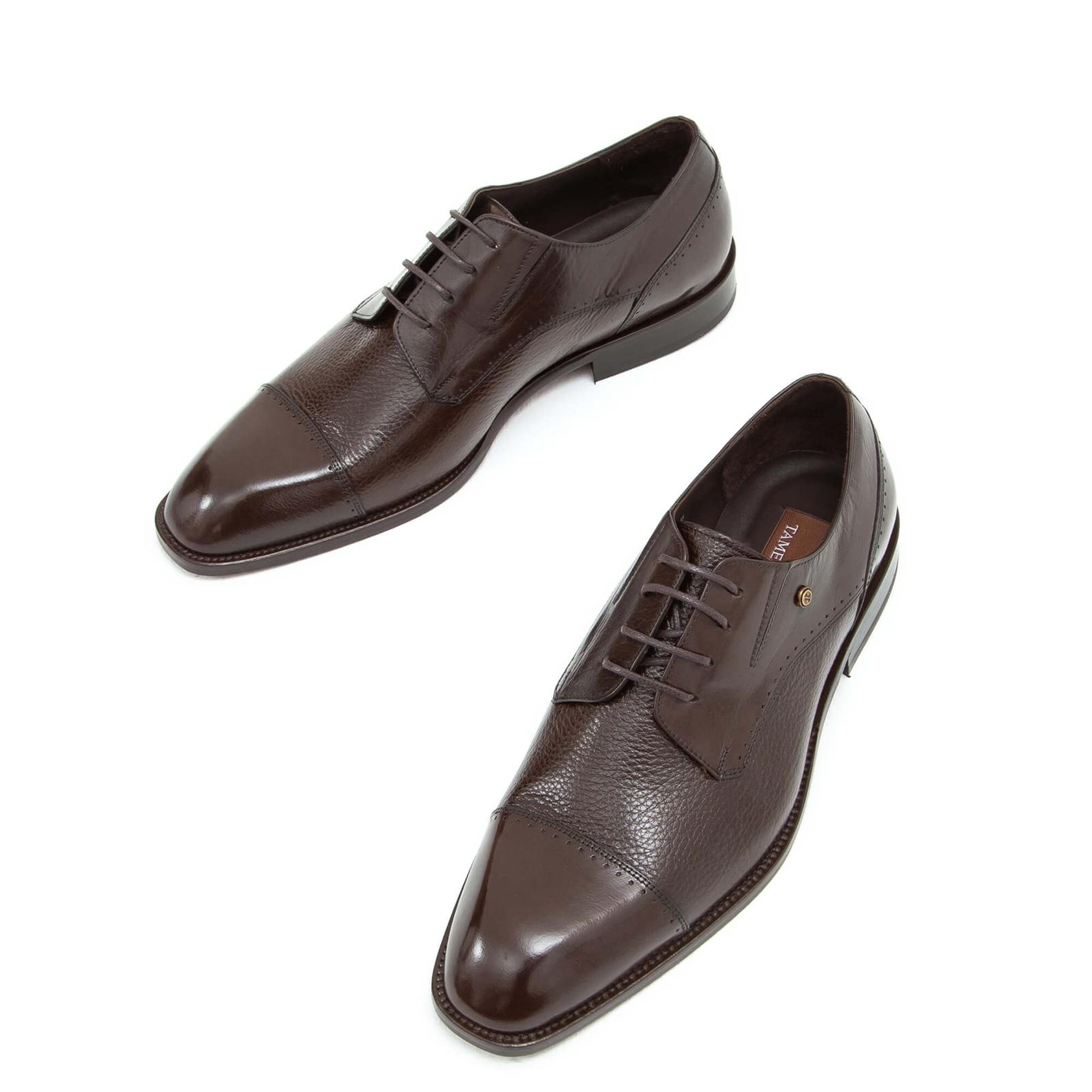 Tamer Tanca Erkek Hakiki Deri Kahverengi Klasik Ayakkabı