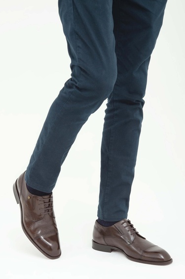  Tamer Tanca Erkek Hakiki Deri Kahverengi Klasik Ayakkabı