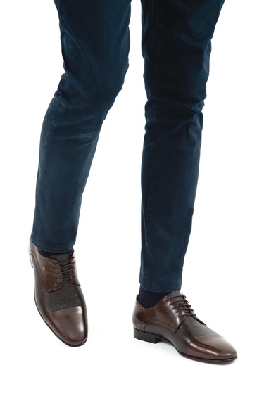  Tamer Tanca Erkek Hakiki Deri Kahverengi Klasik Ayakkabı