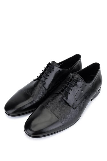  Tamer Tanca Erkek Hakiki Deri Siyah Klasik Ayakkabı