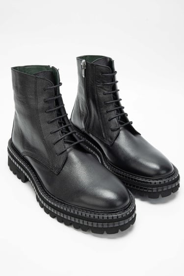  Tamer Tanca Erkek Hakiki Deri Siyah POSTAL Bot