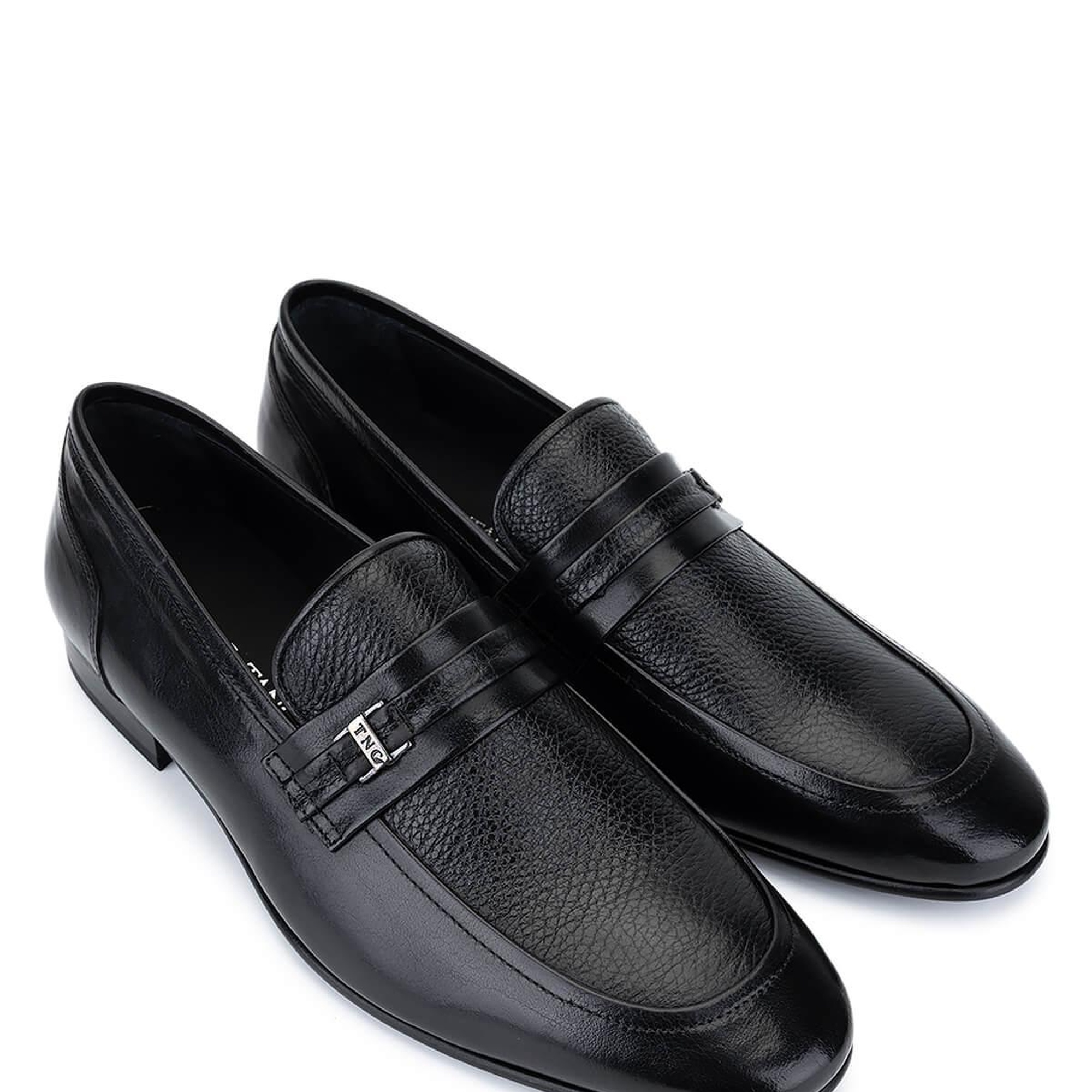 Tamer Tanca Erkek Hakiki Deri Siyah Makosen Ayakkabı