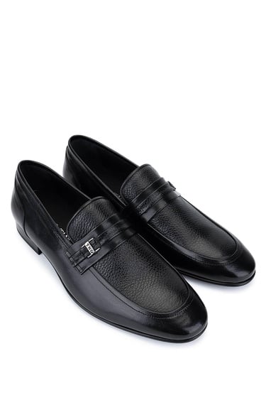  Tamer Tanca Erkek Hakiki Deri Siyah Makosen Ayakkabı