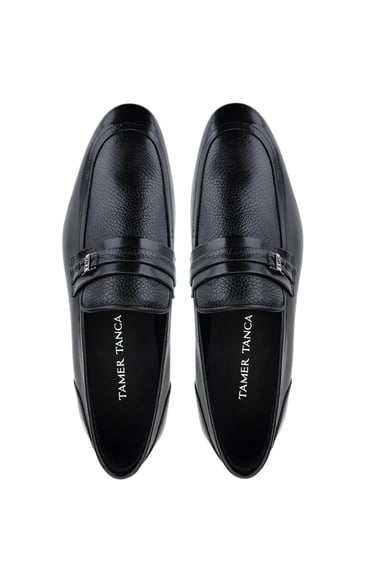  Tamer Tanca Erkek Hakiki Deri Siyah Makosen Ayakkabı