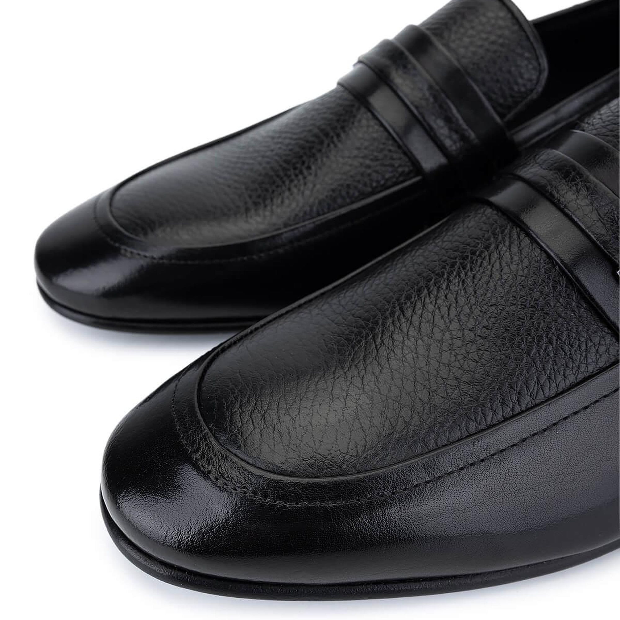 Tamer Tanca Erkek Hakiki Deri Siyah Makosen Ayakkabı