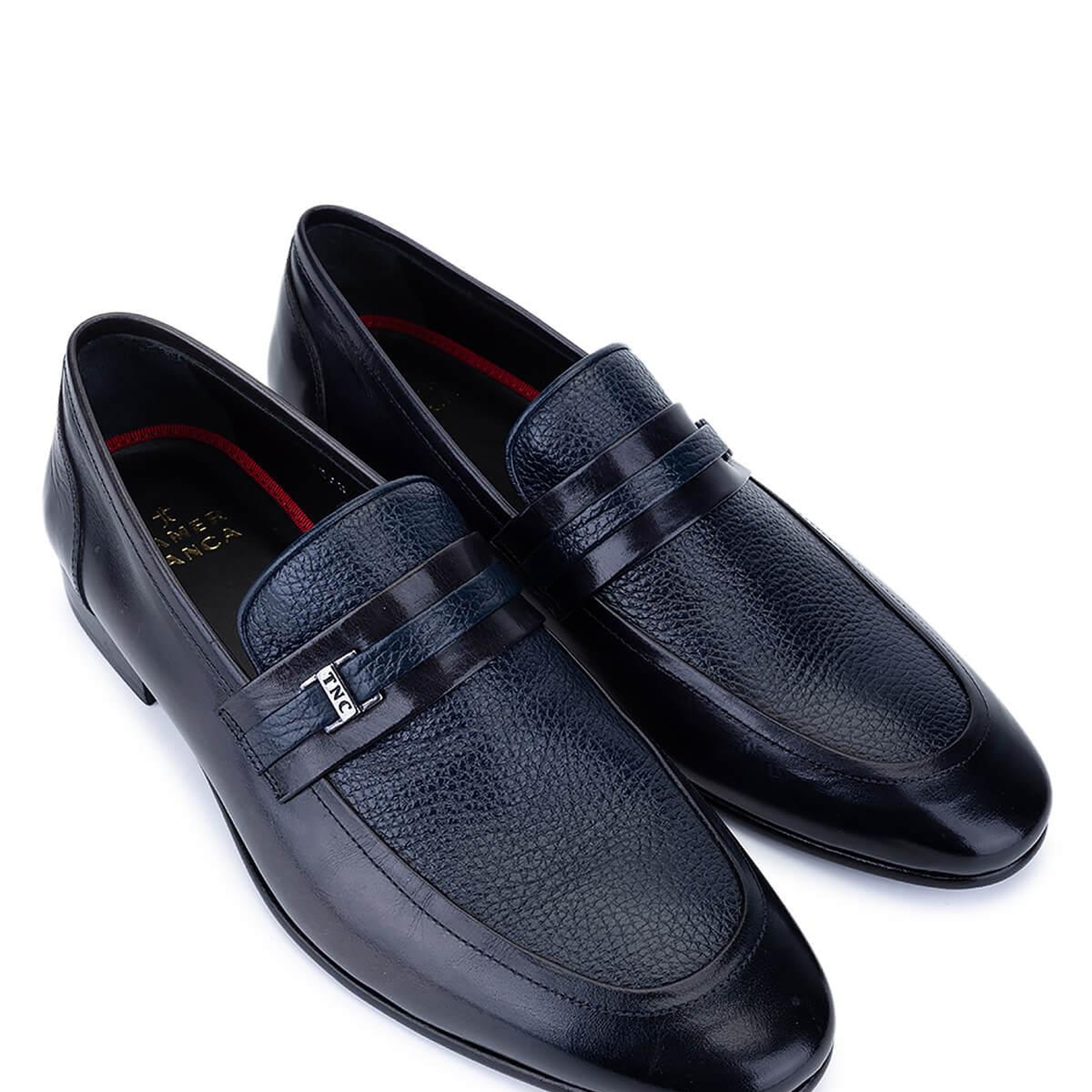 Tamer Tanca Erkek Hakiki Deri Lacivert Makosen Ayakkabı