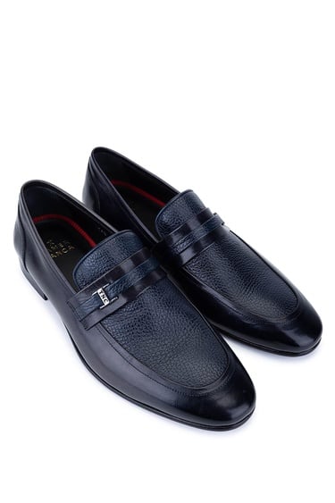  Tamer Tanca Erkek Hakiki Deri Lacivert Makosen Ayakkabı