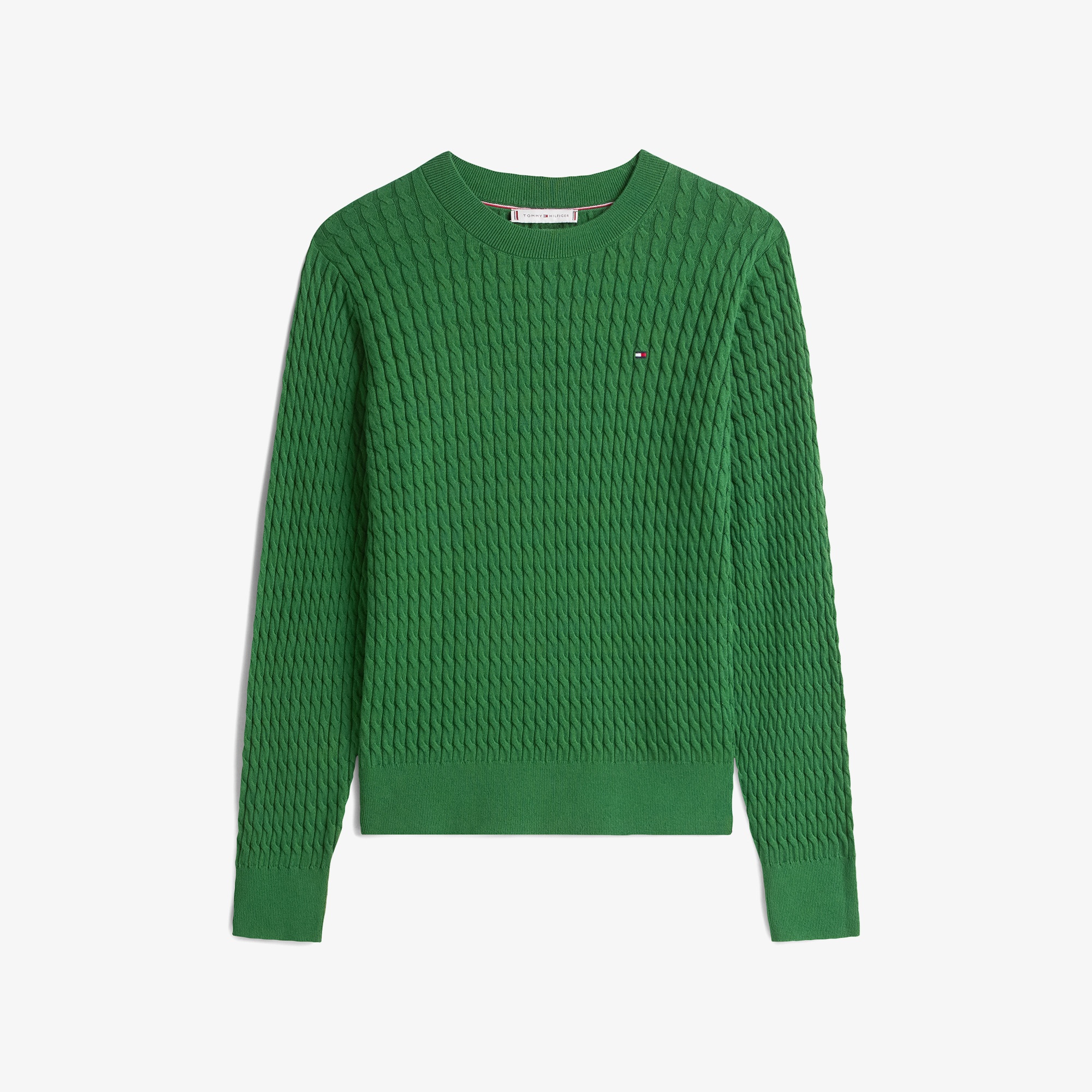 Tommy Hilfiger Cable Kadın Yeşil Kazak