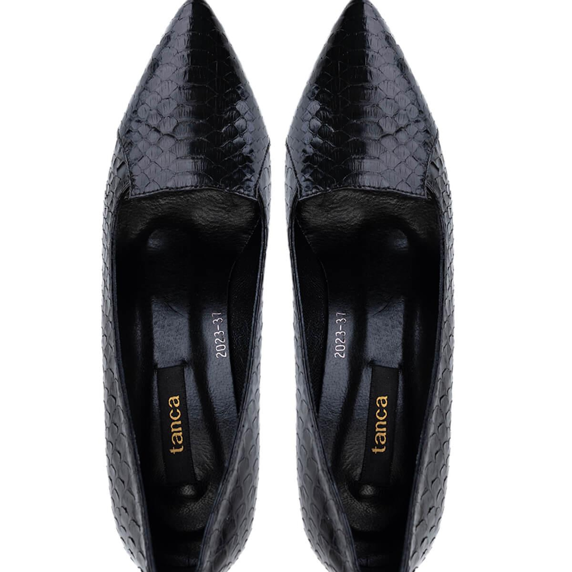 Tamer Tanca Kadın Hakiki Deri Siyah Klasik Ayakkabı