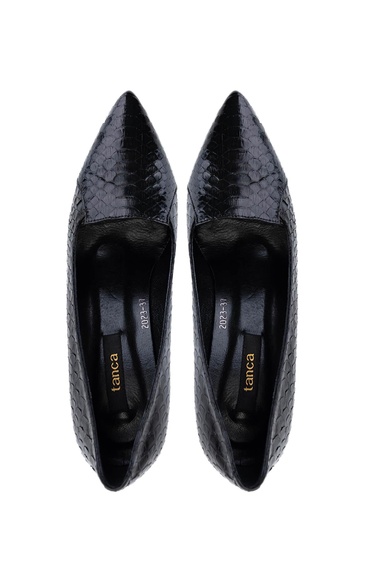  Tamer Tanca Kadın Hakiki Deri Siyah Klasik Ayakkabı