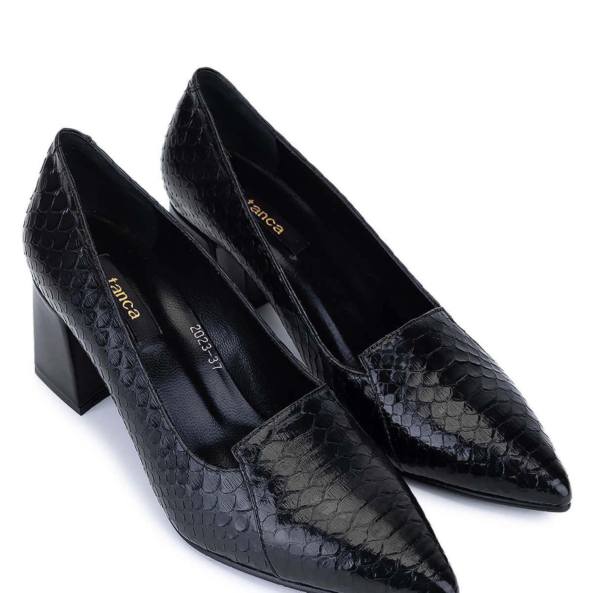 Tamer Tanca Kadın Hakiki Deri Siyah Klasik Ayakkabı