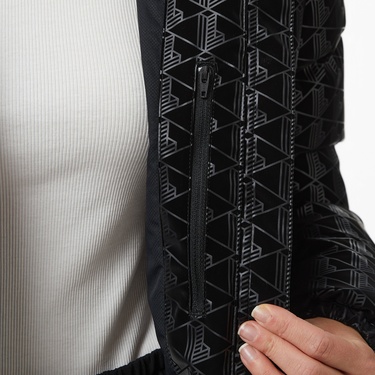  Kadın Kapüşonlu Monogram Siyah Mont