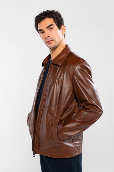  Tamer Tanca Erkek Hakiki Deri Fındık Deri Mont