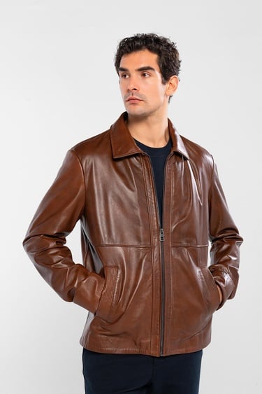  Tamer Tanca Erkek Hakiki Deri Fındık Deri Mont