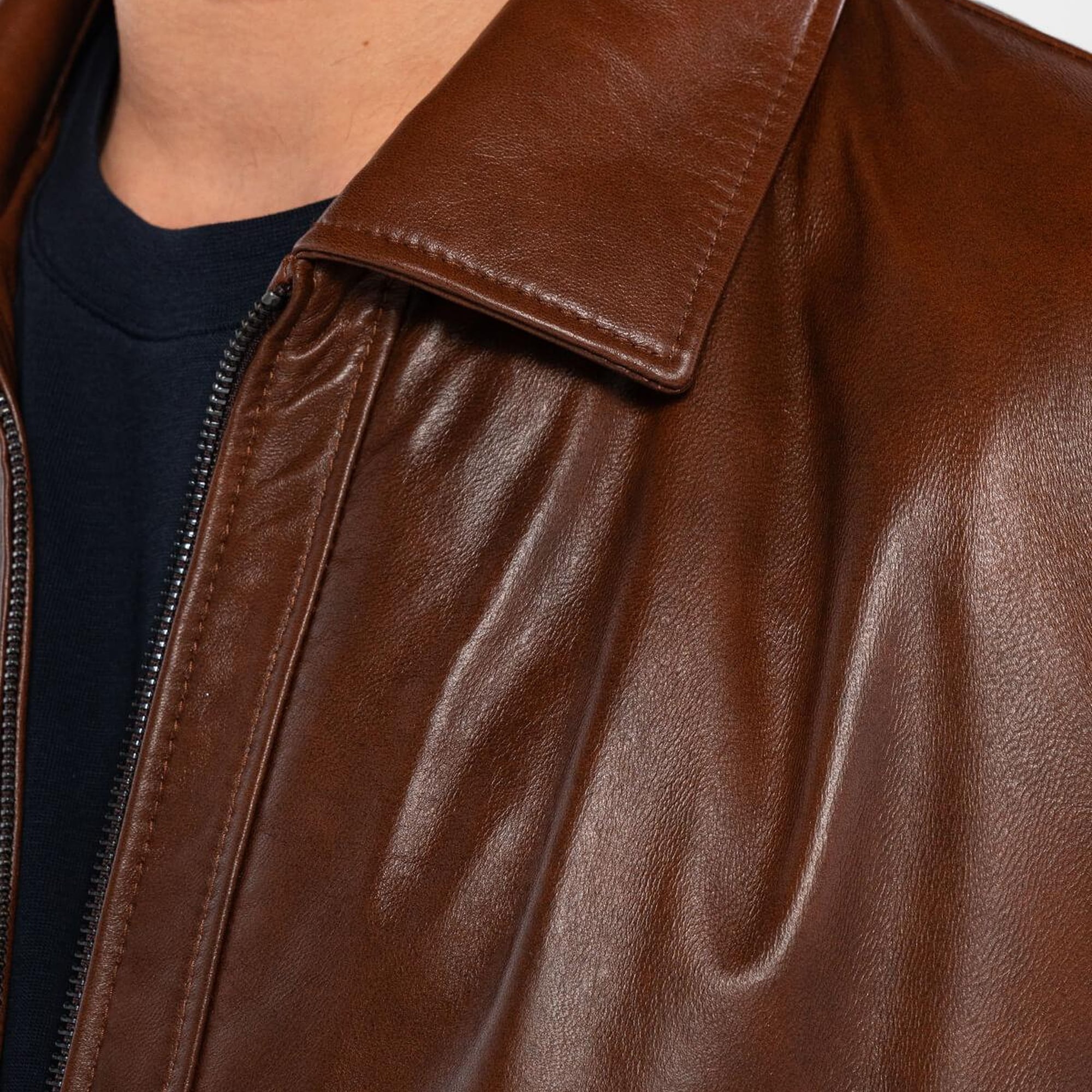 Tamer Tanca Erkek Hakiki Deri Fındık Deri Mont