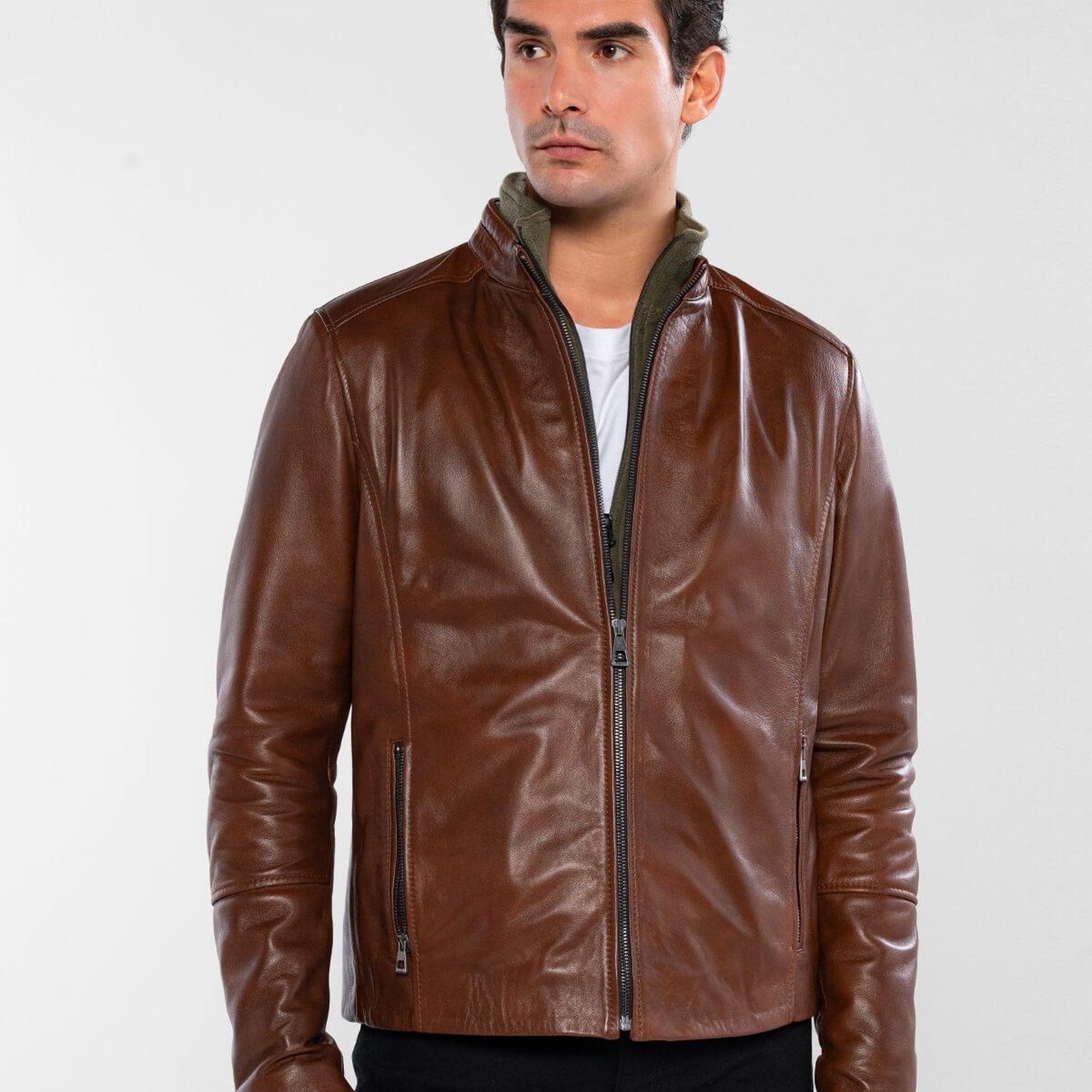 Tamer Tanca Erkek Hakiki Deri Fındık Deri Mont