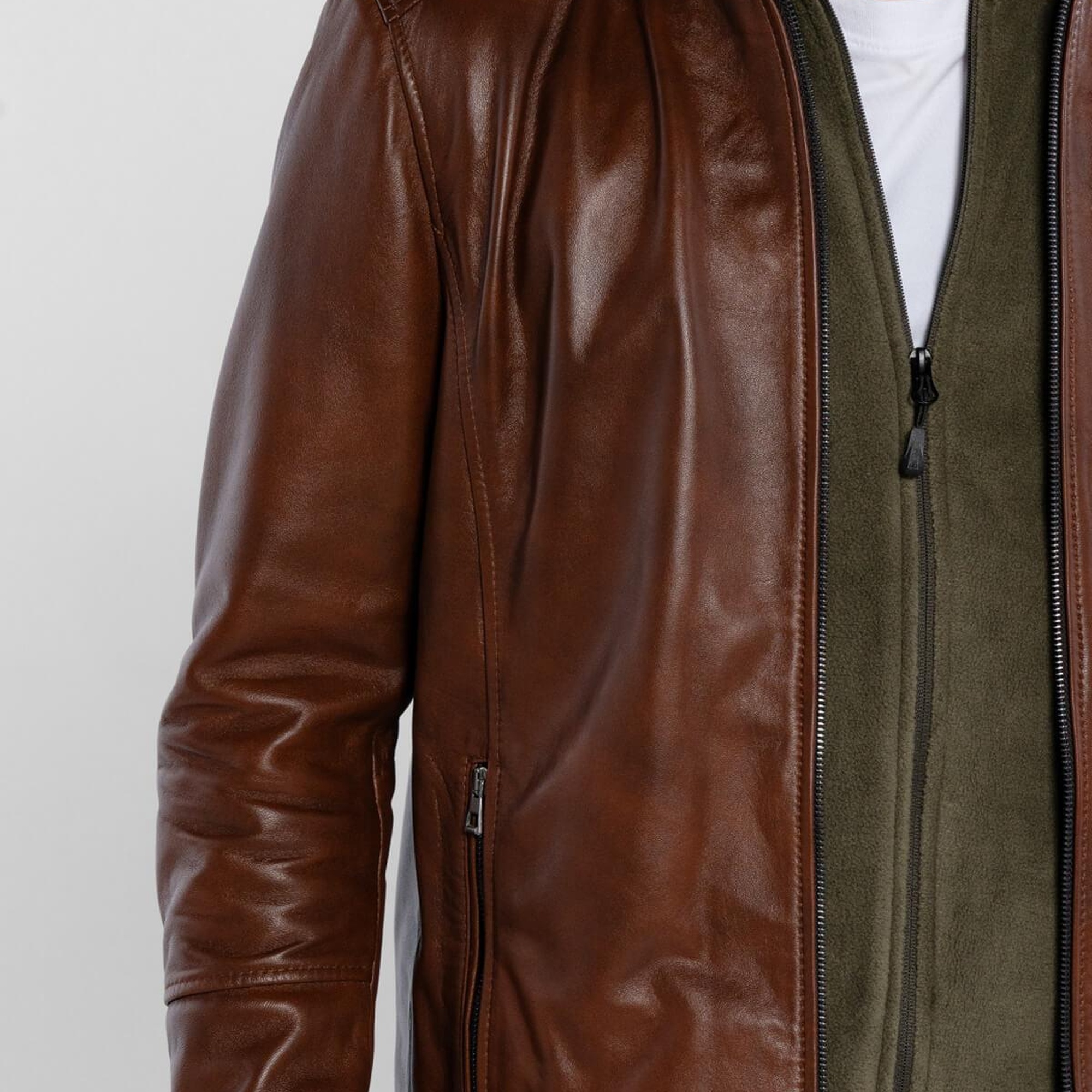 Tamer Tanca Erkek Hakiki Deri Fındık Deri Mont