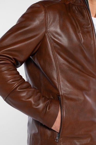  Tamer Tanca Erkek Hakiki Deri Fındık Deri Mont