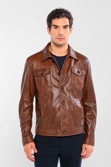  Tamer Tanca Erkek Hakiki Deri Fındık Deri Mont