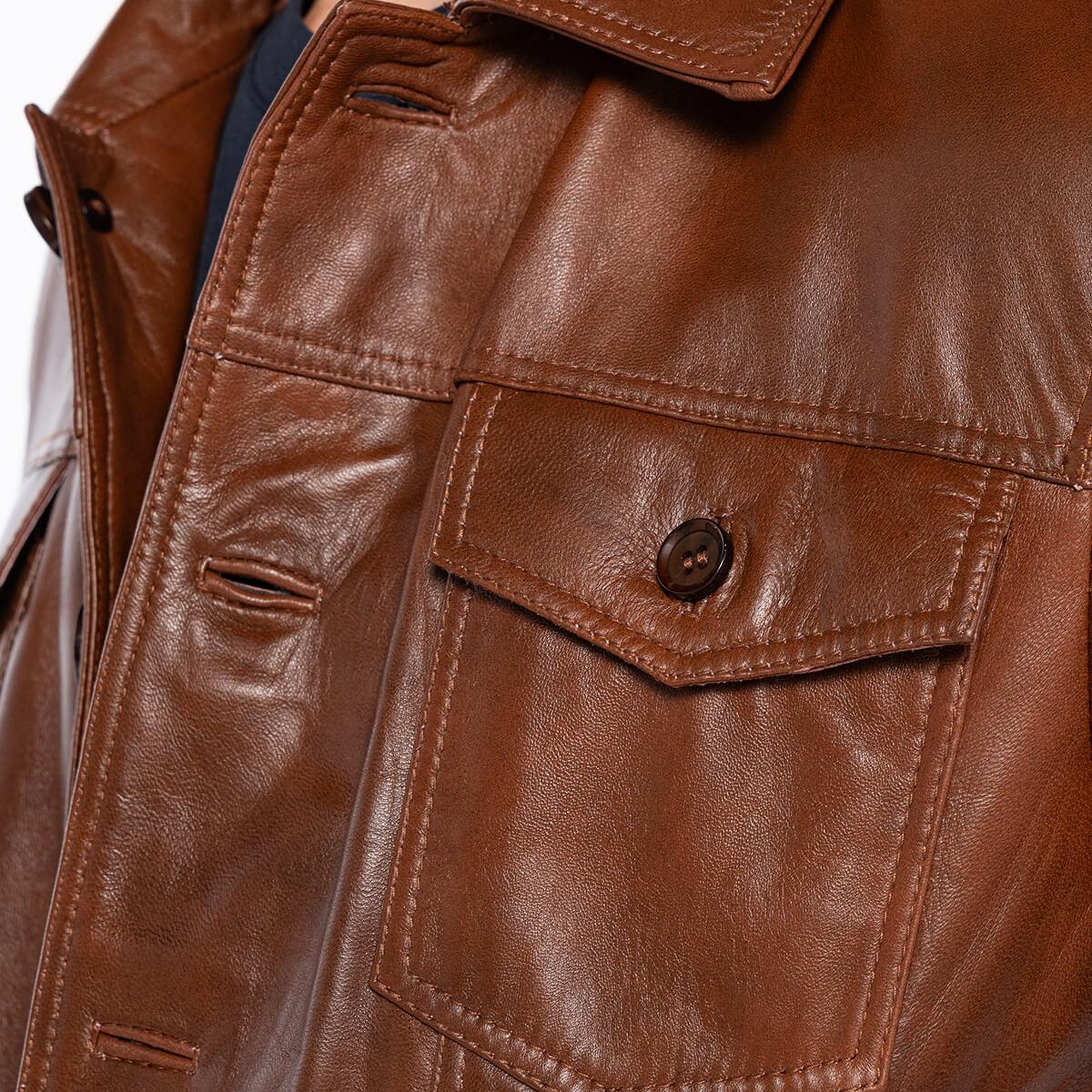 Tamer Tanca Erkek Hakiki Deri Fındık Deri Mont