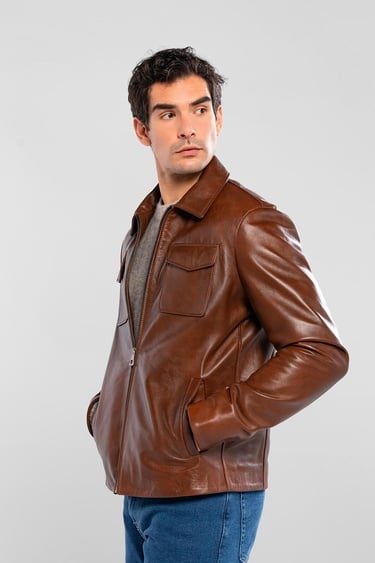  Tamer Tanca Erkek Hakiki Deri Fındık Deri Mont