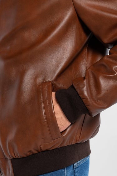  Tamer Tanca Erkek Hakiki Deri Fındık Deri Mont