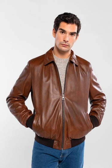  Tamer Tanca Erkek Hakiki Deri Fındık Deri Mont