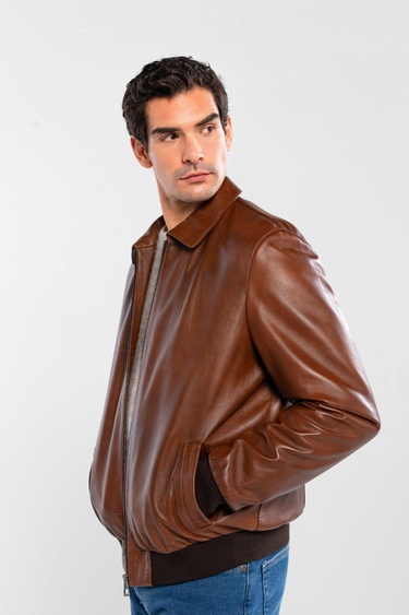  Tamer Tanca Erkek Hakiki Deri Fındık Deri Mont